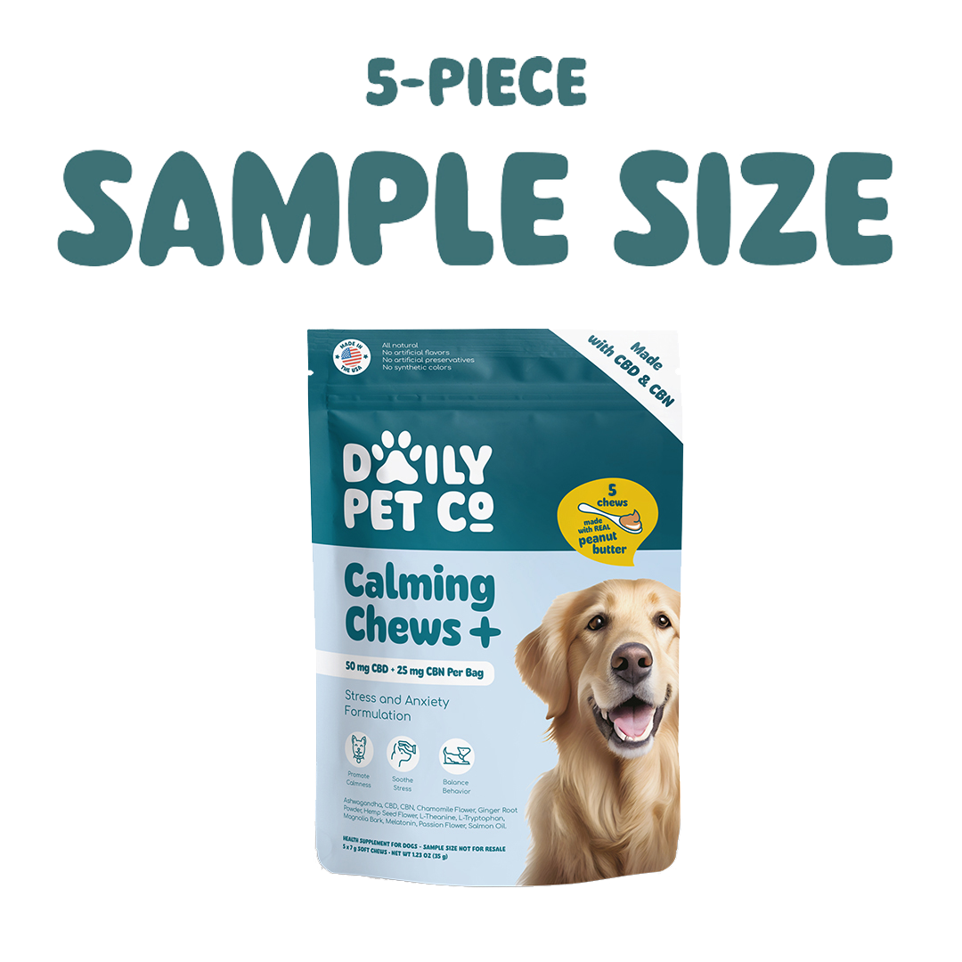 Calming Chews+ for Dogs - 50mg CBD : 25mg CBN - (5-Piece Sample Size)