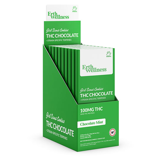 Δ9 THC Chocolate Bar – Girl Scout Cookies (Indica) | Strain Specific | Chocolate Mint (100mg)
