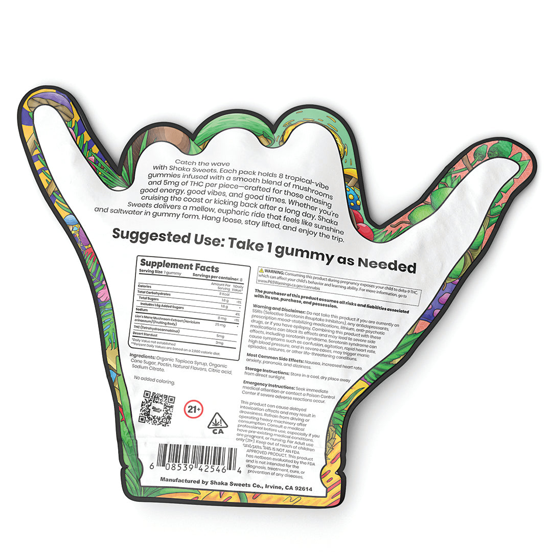Shaka Sweets Mushroom + THC Gummies | Pina Colada