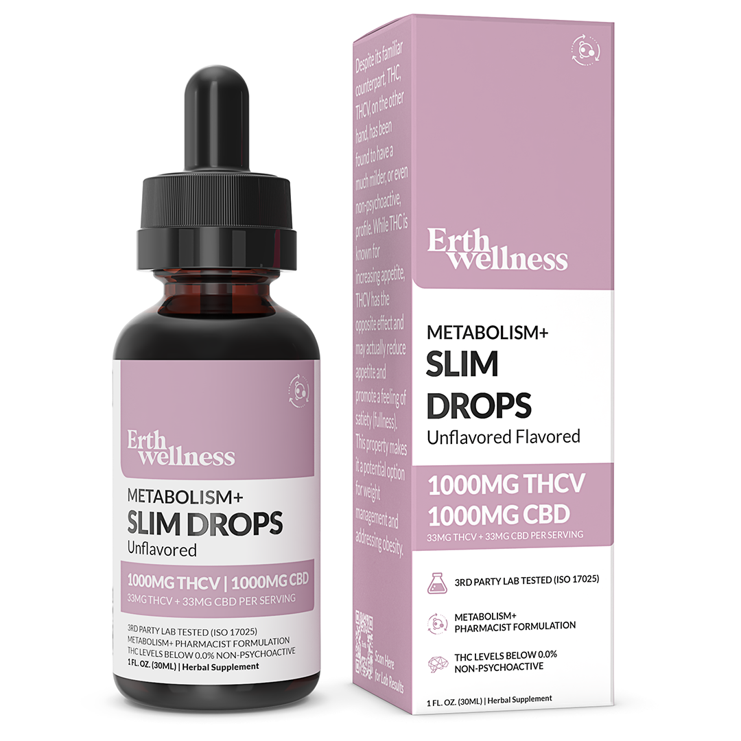 Metabolism+ SLIM DROPS 1000mg THCV : 1000mg CBD Drops