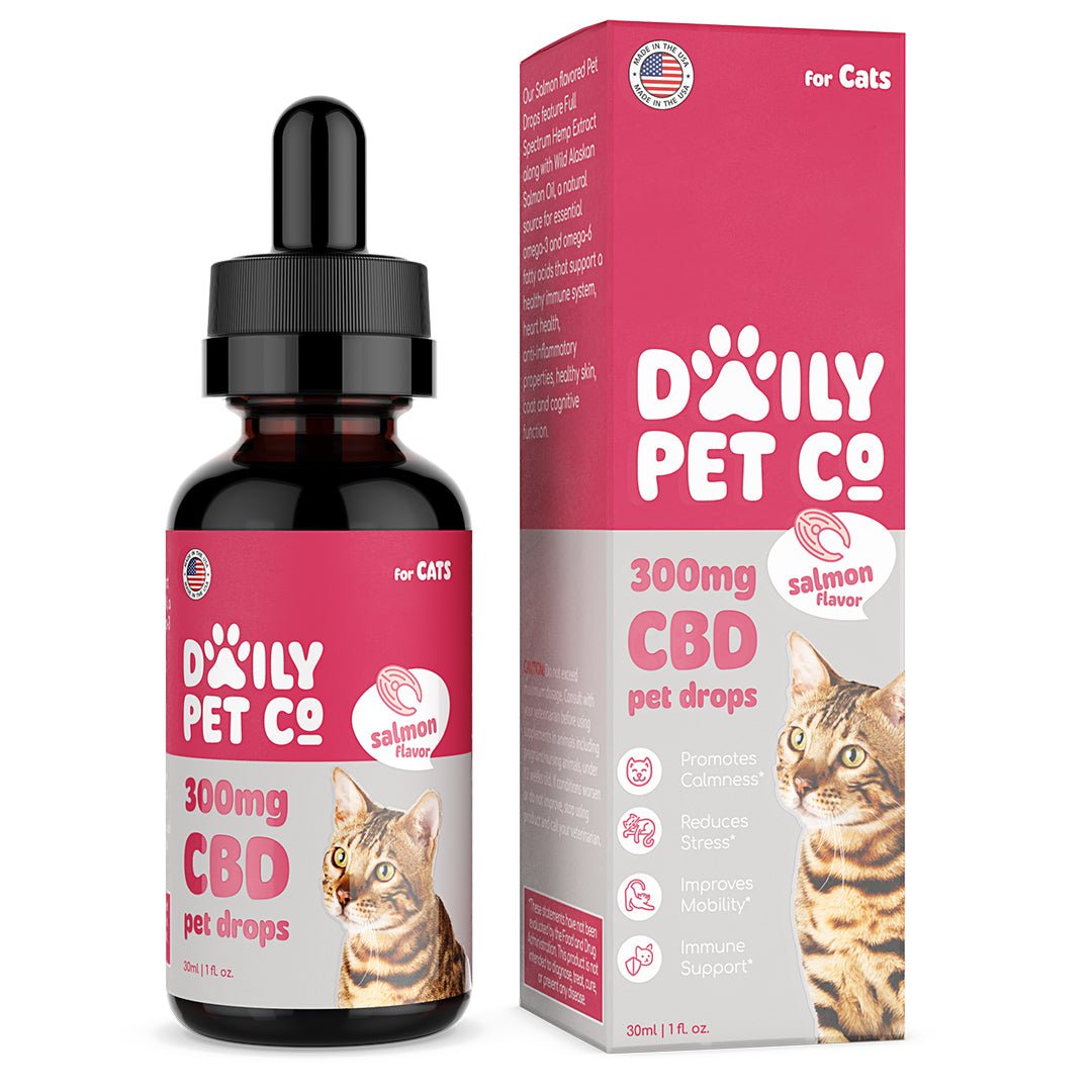 CBD Pet Drops for Cats - Salmon Flavored - 300mg