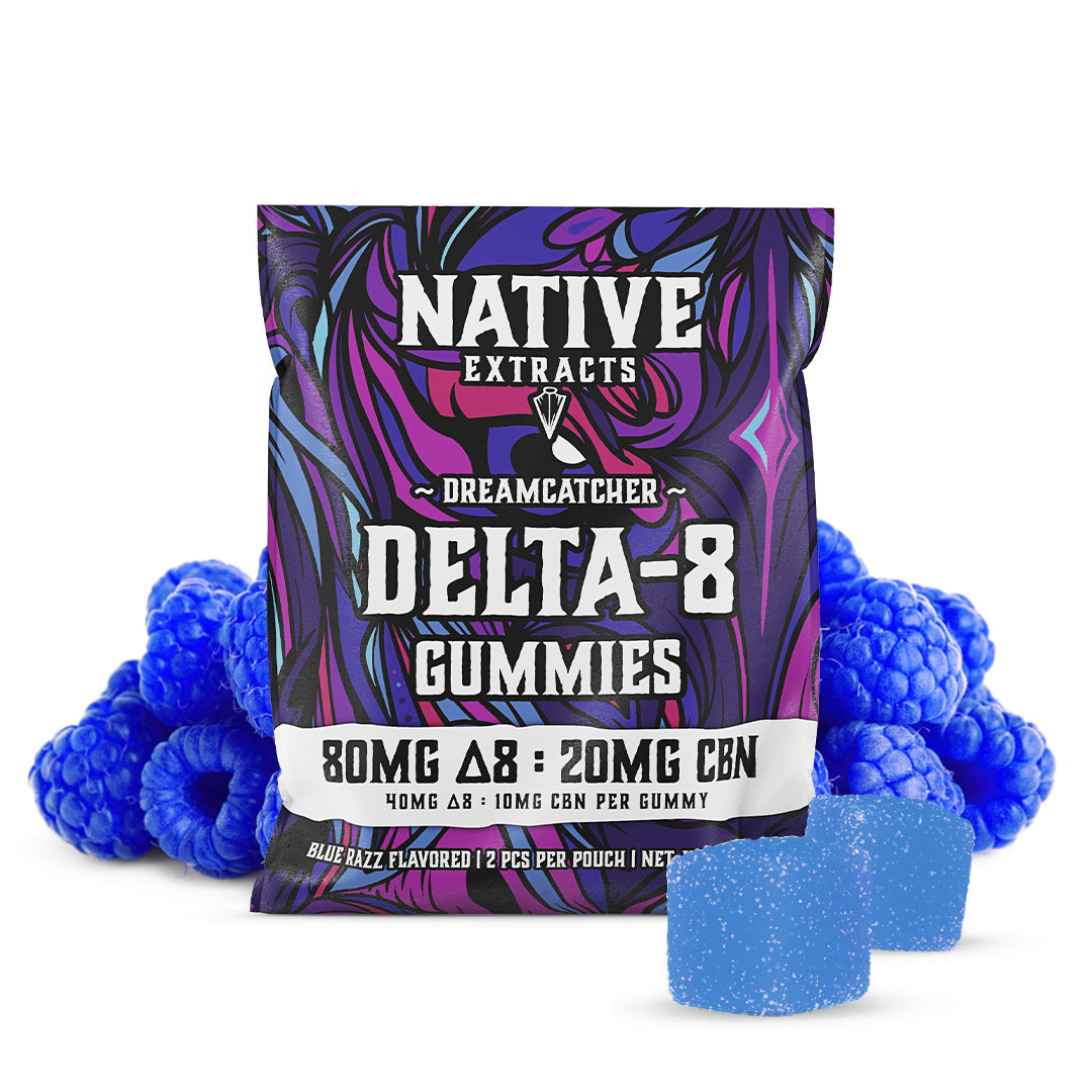 "Dreamcatcher" - 80mg Delta-8 THC + 20mg CBN Gummies - Blue Raspberry - (Sample Size)