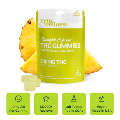 Δ9 THC Gummies – Pineapple Express (Sativa) | Strain Specific | Pineapple (300mg)