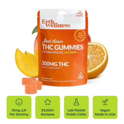 Δ9 THC Gummies – Jack Herer (Sativa) | Live Resin | Citrus Mango (300mg)