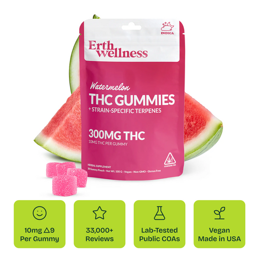 Δ9 THC Gummies – Watermelon (Indica) | Strain Specific | Watermelon Candy (300mg)
