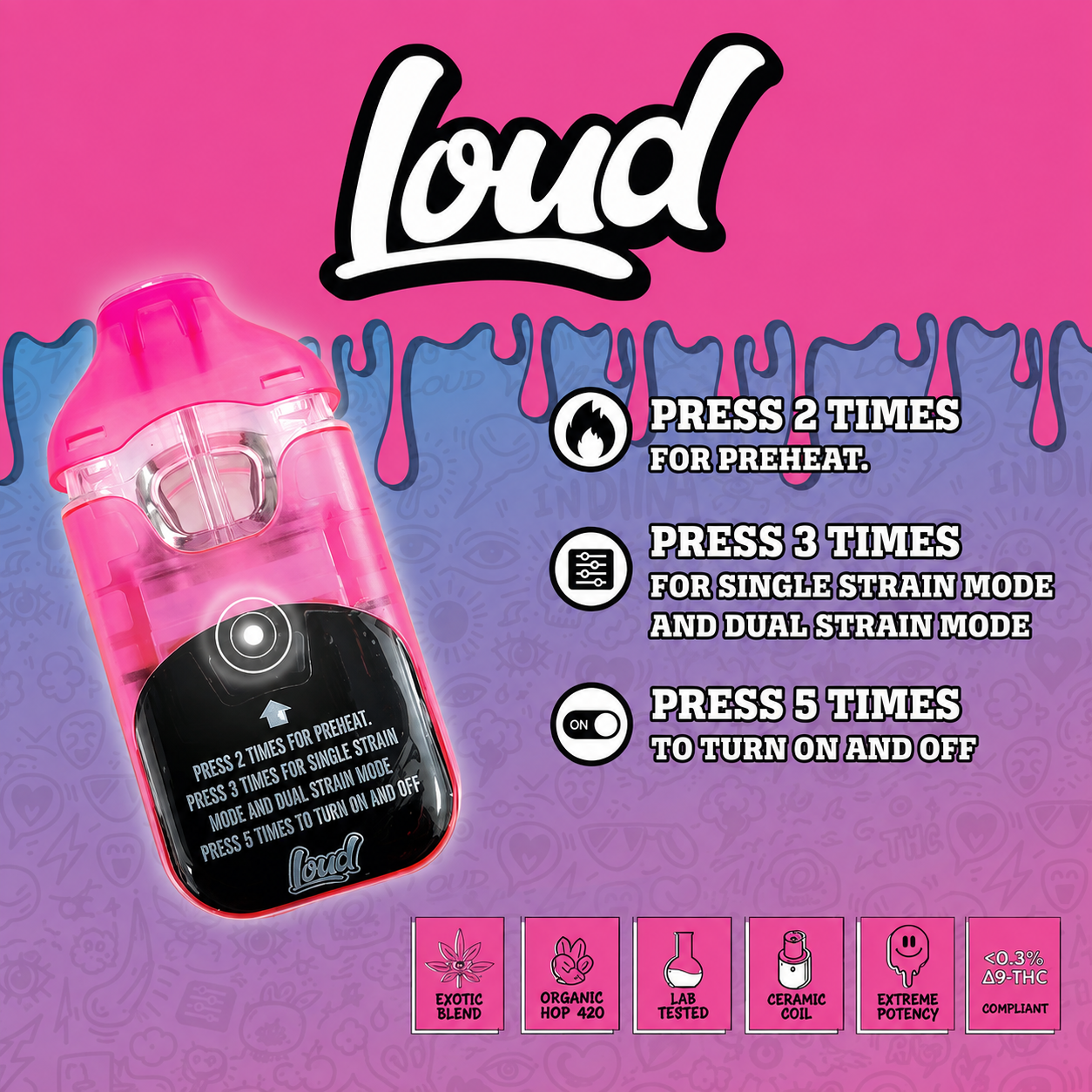 Loud THC-A Rosin SWITCH Disposable – 3.5g