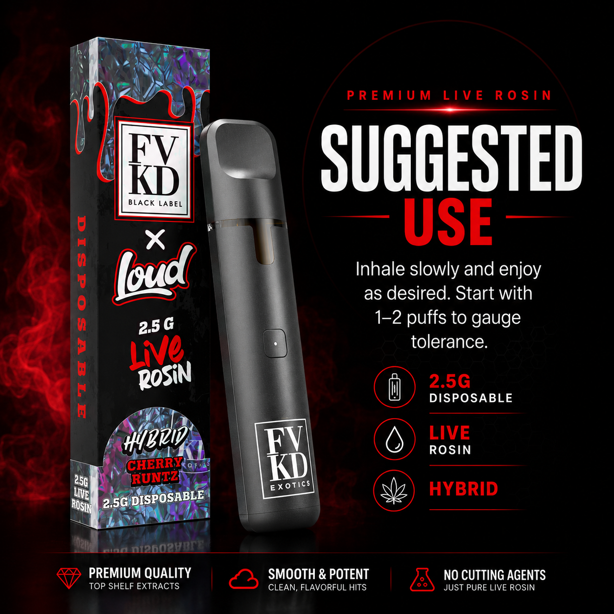 FVKD x LOUD Cold Pressed Live Rosin Disposable 2.5G