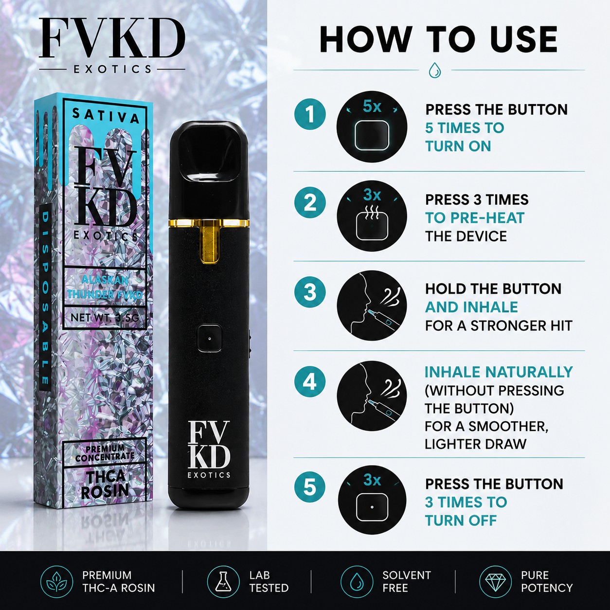 FVKD Exotics THC-A Rosin Disposable – 3.5g