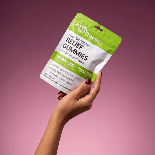 Relief Gummies – Full Spectrum CBD + THC | Strawberry Kiwi (1500mg + 75mg)