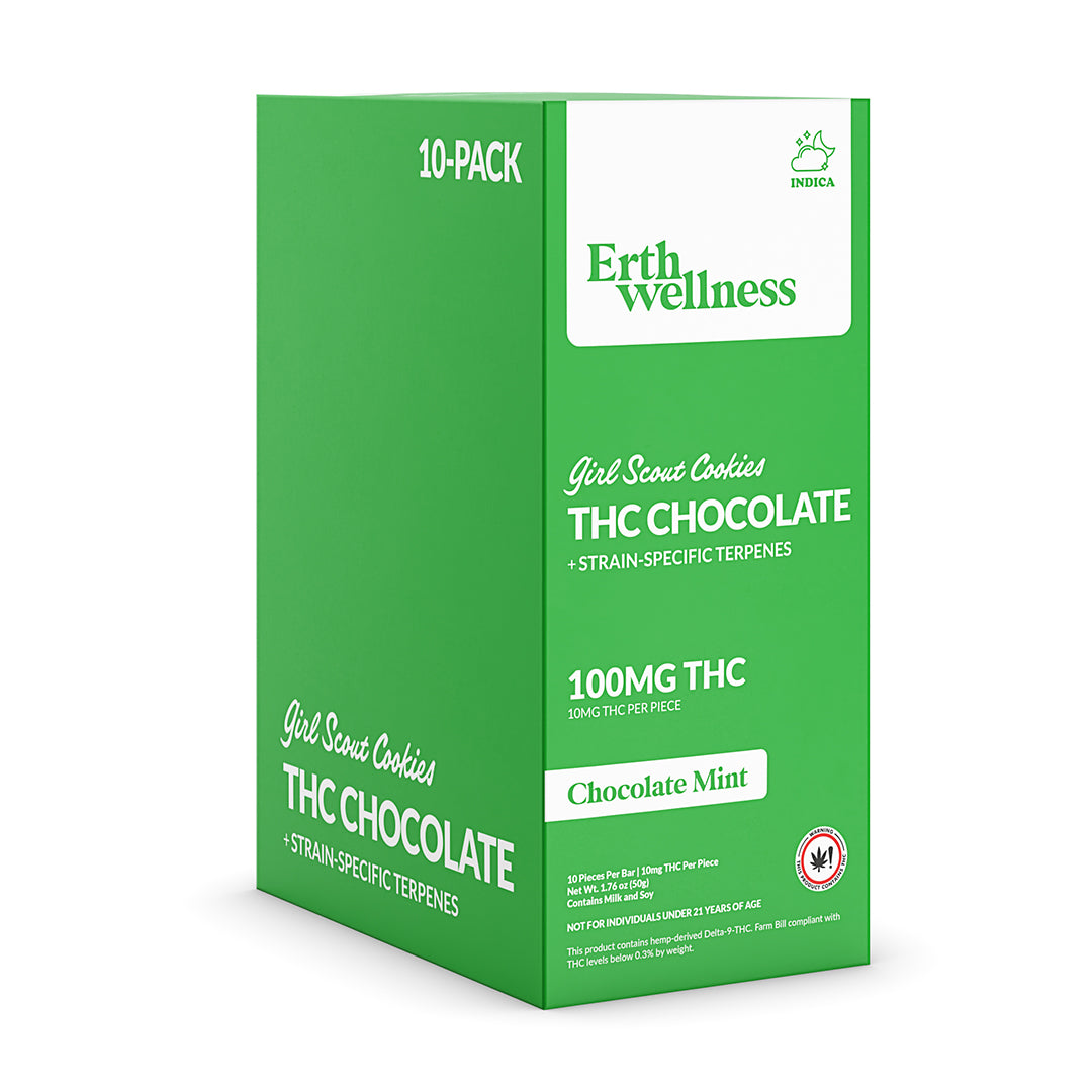 Δ9 THC Chocolate Bar – Girl Scout Cookies (Indica) | Strain Specific | Chocolate Mint (100mg)