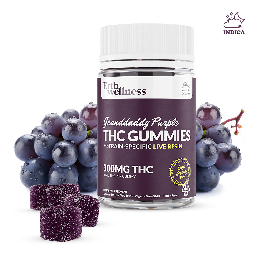 Δ9 THC Gummies - Granddaddy Purple - Live Resin (Indica) - 300mg