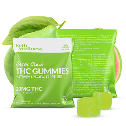 Δ9 THC Gummies – Green Crack (Sativa) | Strain Specific | Tropical Fruit (20mg Sample Pack)