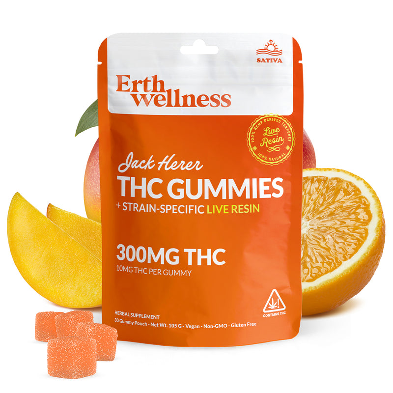 Δ9 THC Gummies – Jack Herer (Sativa) | Live Resin | Citrus Mango (300mg)