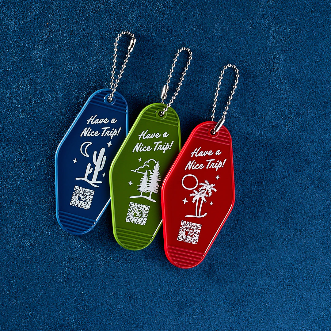 Road Trip Vintage Hotel Key Style Keychain