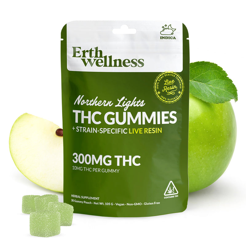 Δ9 THC Gummies – Northern Lights (Indica) | Live Resin | Green Apple (300mg)