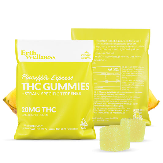 Δ9 THC Gummies – Pineapple Express (Sativa) | Strain Specific | Pineapple (20mg Sample Pack)