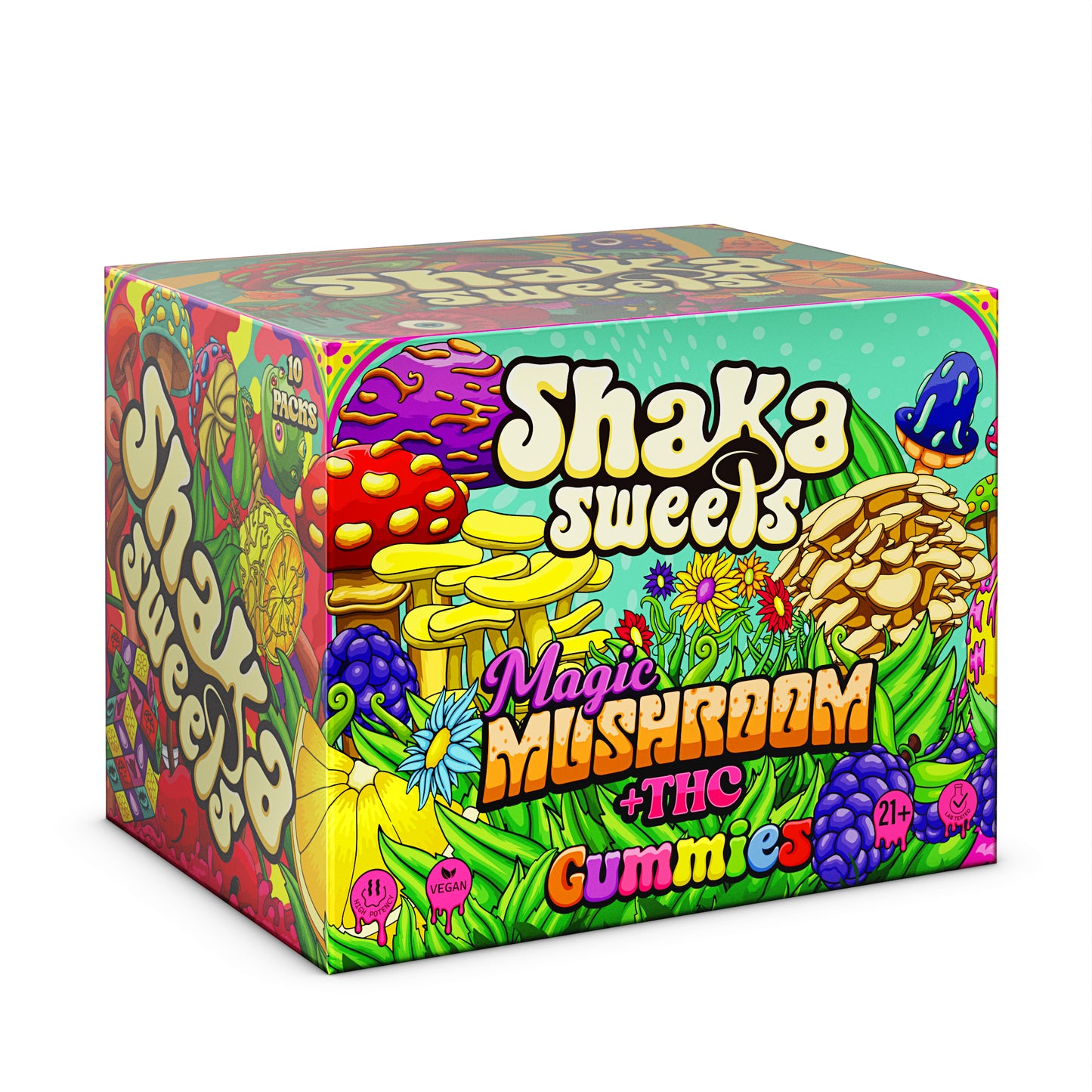 Shaka Sweets Magic Mushroom + THC Gummies | Bomb Pop Flavor