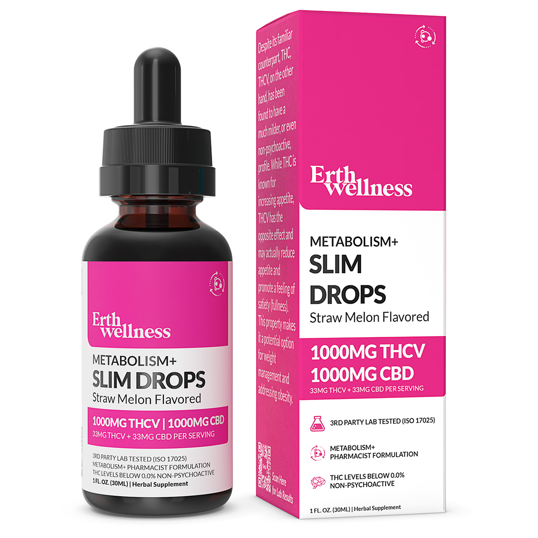Metabolism+ SLIM DROPS 1000mg THCV : 1000mg CBD Drops