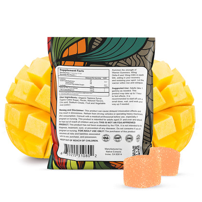 "Warrior" - 80mg Delta-8 THC + 20mg CBG Gummies - Mango - (Sample Size)