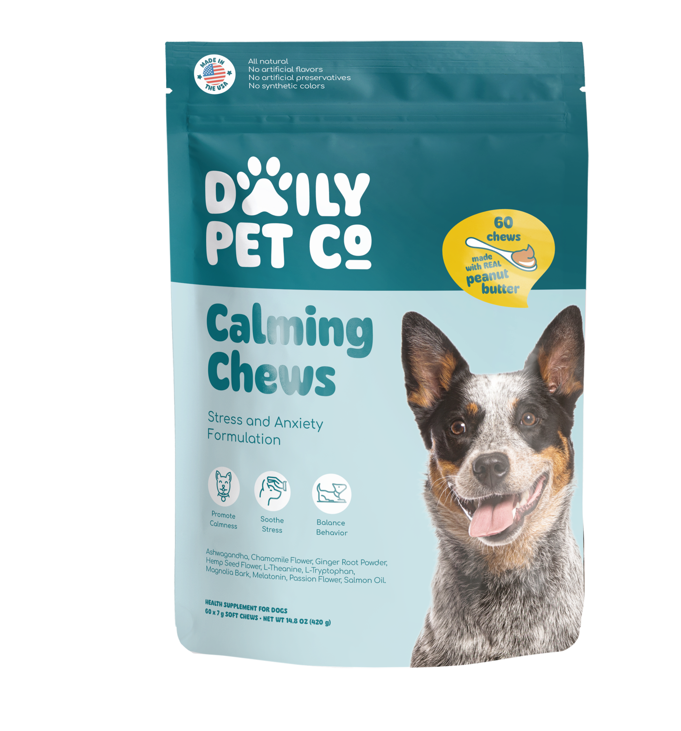 Daily Pet Calming Chews for Dogs Erth Wellness