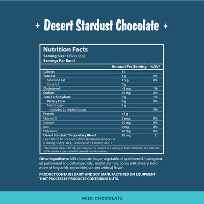 Desert Stardust Mushroom Chocolate Bar - Milk Chocolate