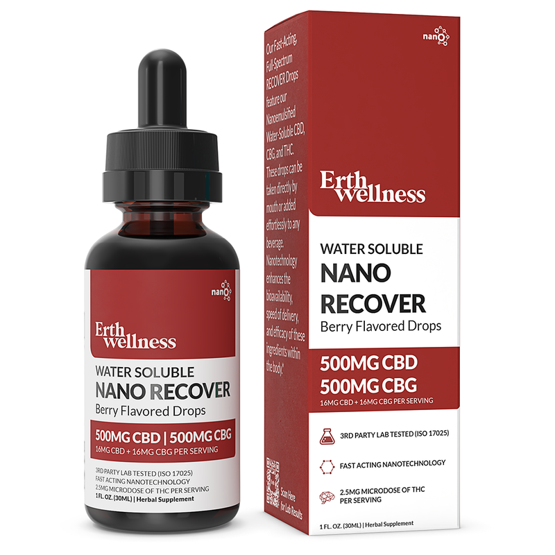 Water Soluble NANO RECOVER CBD:CBG Tincture - Berry Flavored