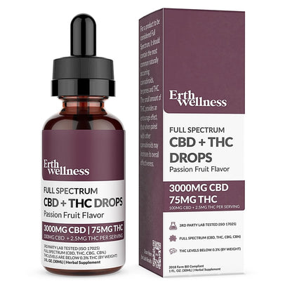 Full Spectrum CBD + THC Droplets Erth Wellness Full Spectrum CBD + THC Droplets Erth Wellness